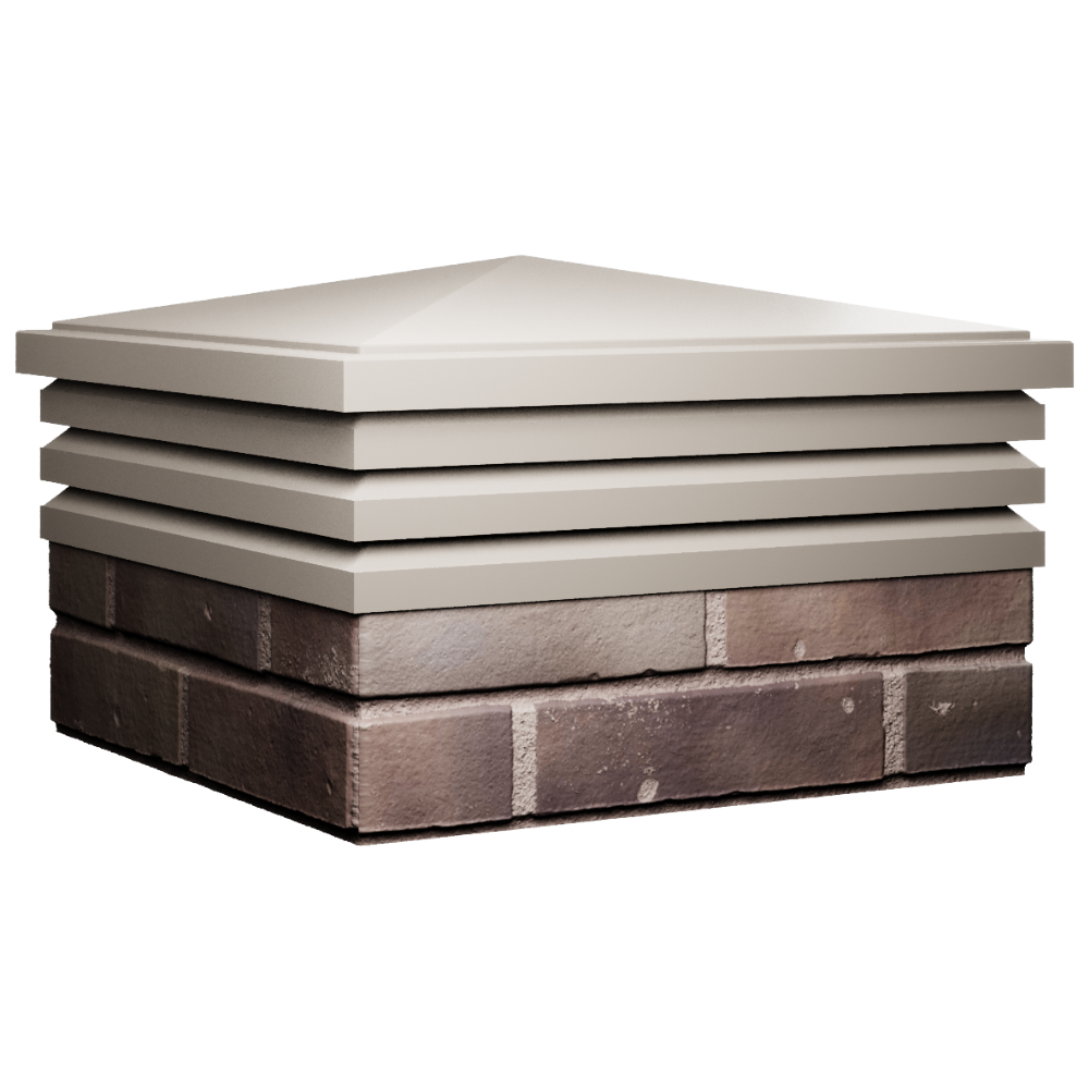 Колпак Zking Бона ХайТек Бежевый на столб 2х2 кирпича (513х513мм) в Нижнем Новгороде фото