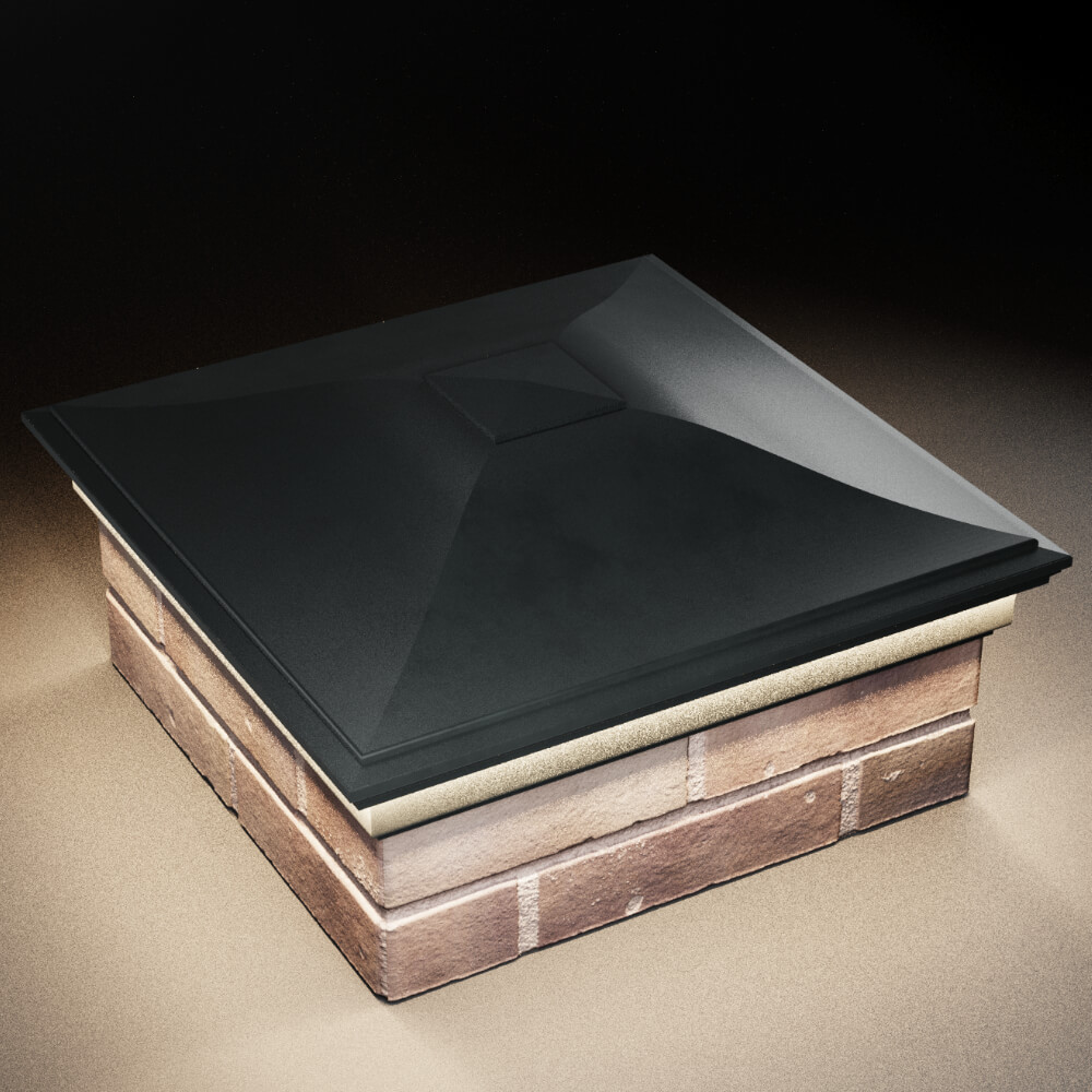 Колпак Zking Монблан Черный на столб 2х2 кирпича (515х515мм) c подсветкой в Нижнем Новгороде фото