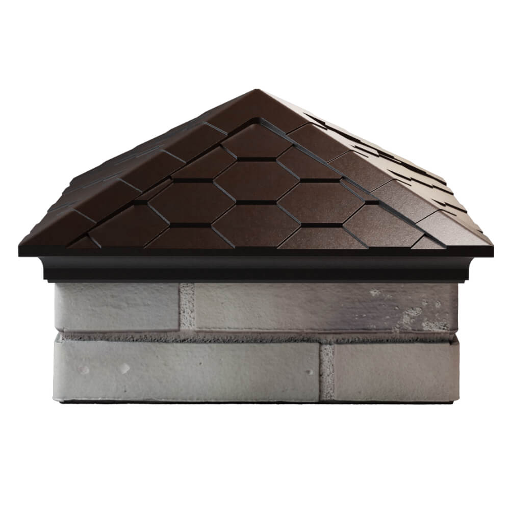 Колпак Zking Эверест Коричневый на столб 1.5х1.5 кирпича (390х390мм) Нижний Новгород фото