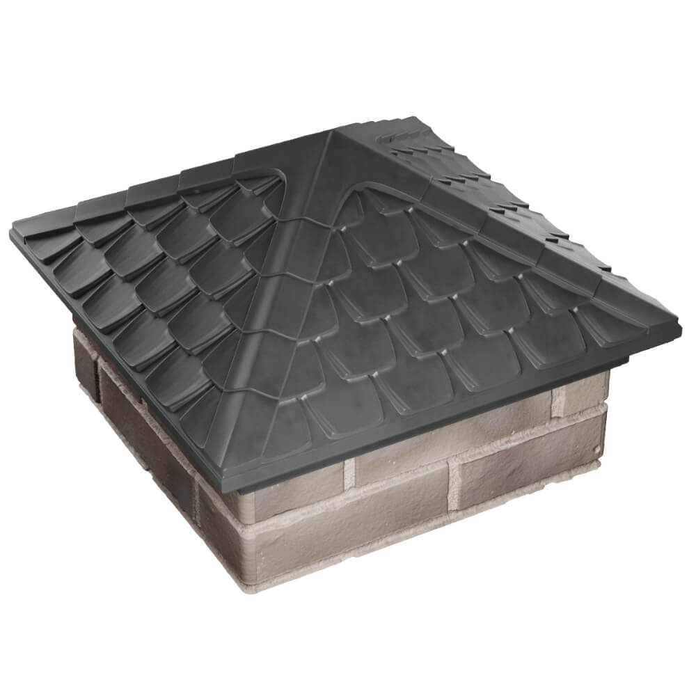 Колпак Zking Эльбрус Серый на столб 1.5х1.5 кирпича (385х385мм) в Нижнем Новгороде фото