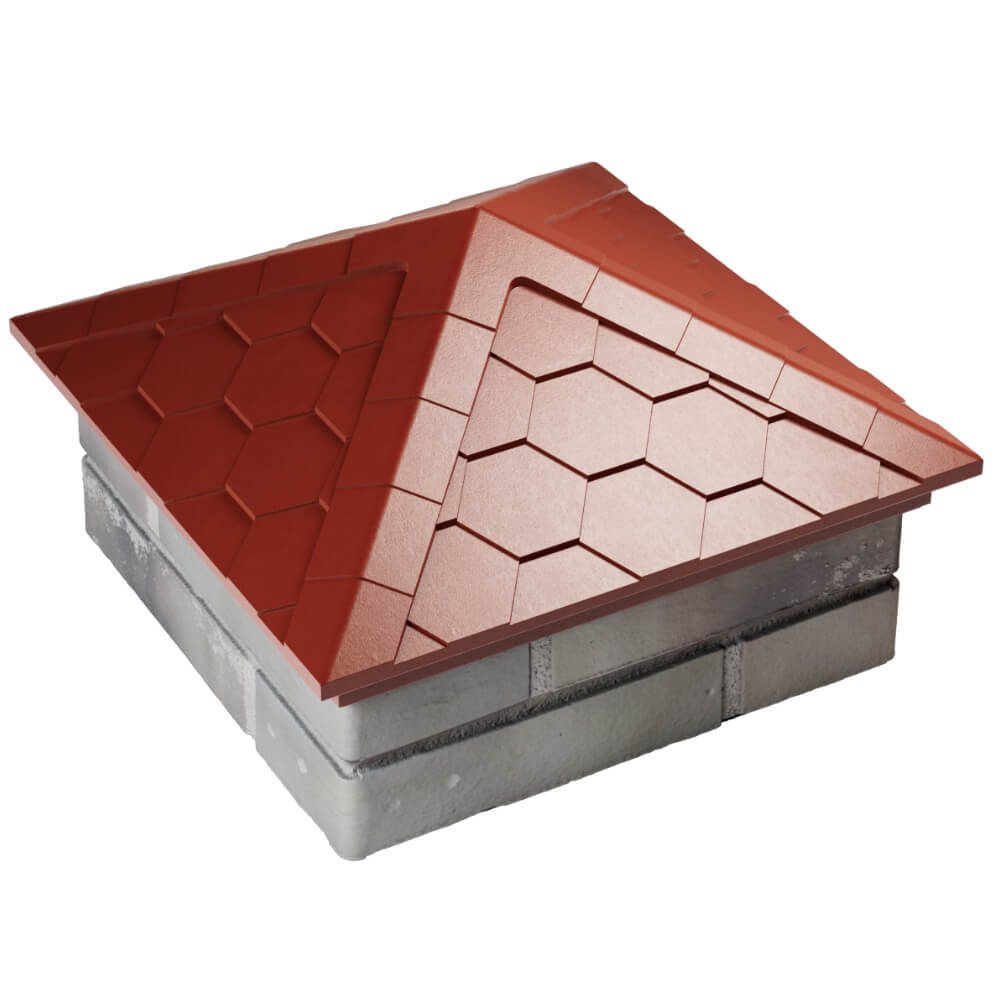 Колпак Zking Эверест Красный на столб 1.5х1.5 кирпича (390х390мм) в Нижнем Новгороде фото
