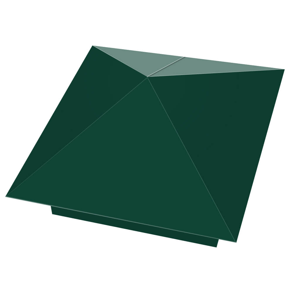 Колпак металлический 390х390мм RAL6005 Зеленый Мох заборный Нижний Новгород фото