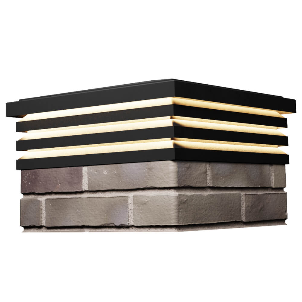 Колпак Zking Бона ХайТек Черный на столб 1.5х1.5 кирпича (385х385мм) с подсветкой в Нижнем Новгороде фото