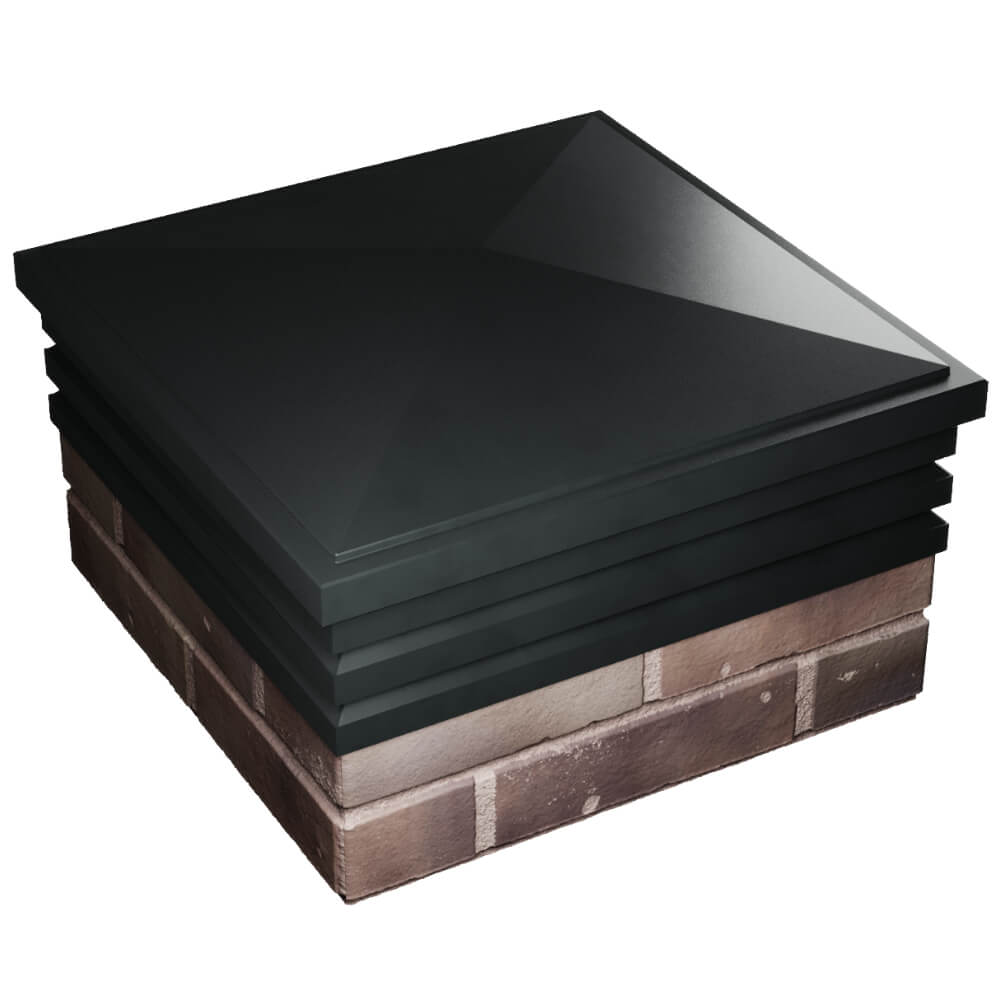 Колпак Zking Бона ХайТек Черный на столб 2х2 кирпича (513х513мм) в Нижнем Новгороде фото