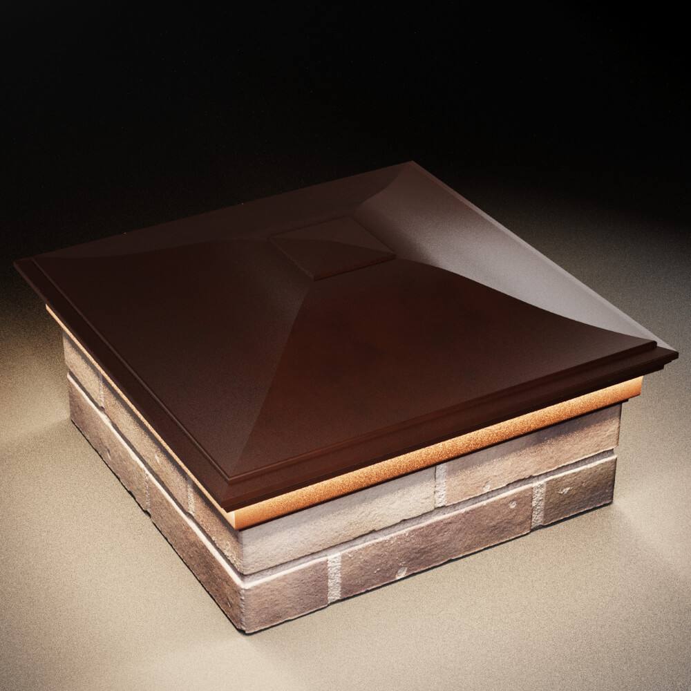 Колпак Zking Монблан Коричневый на столб 2х2 кирпича (515х515мм) c подсветкой в Нижнем Новгороде фото