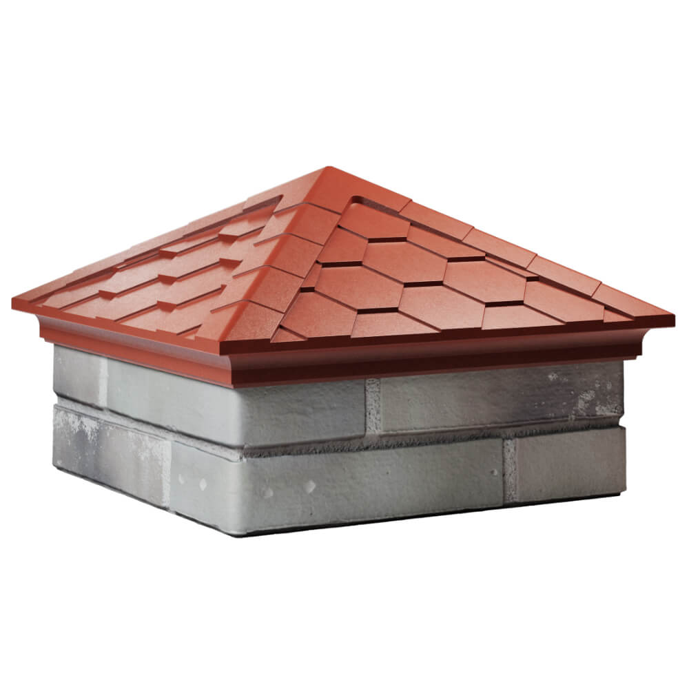 Колпак Zking Эверест Красный на столб 1.5х1.5 кирпича (390х390мм) в Нижнем Новгороде фото