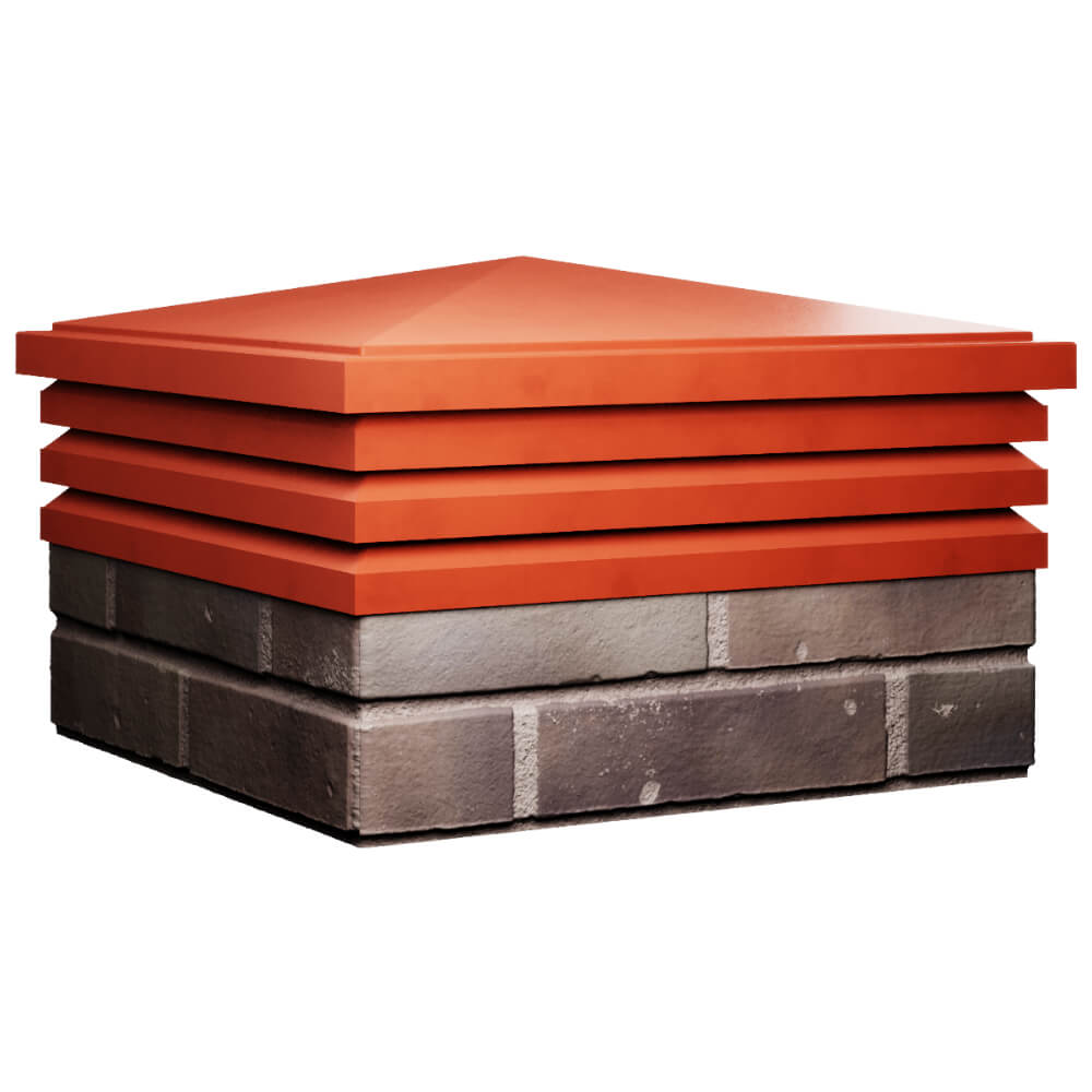 Колпак Zking Бона ХайТек Красный на столб 2х2 кирпича (513х513мм) в Нижнем Новгороде фото