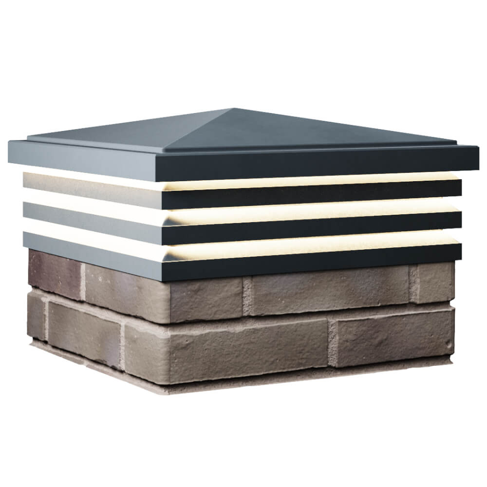 Колпак Zking Бона ХайТек Серый на столб 1.5х1.5 кирпича (385х385мм) с подсветкой в Нижнем Новгороде фото