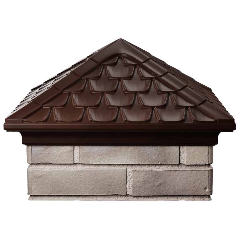 Колпак Zking Эльбрус Коричневый на столб 1.5х1.5 кирпича (385х385мм) Нижний Новгород фото