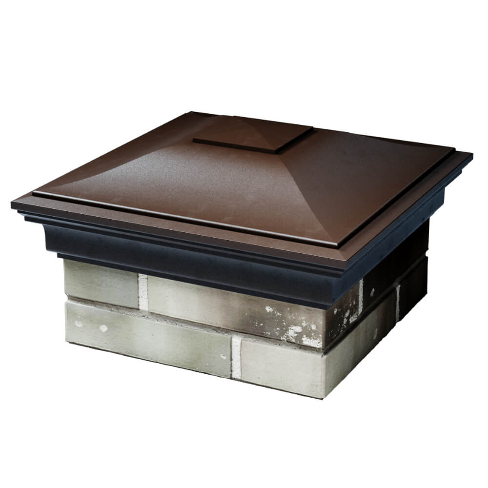 Колпак Zking Монблан Коричневый на столб 1.5х1.5 кирпича (385х385мм) в Нижнем Новгороде фото