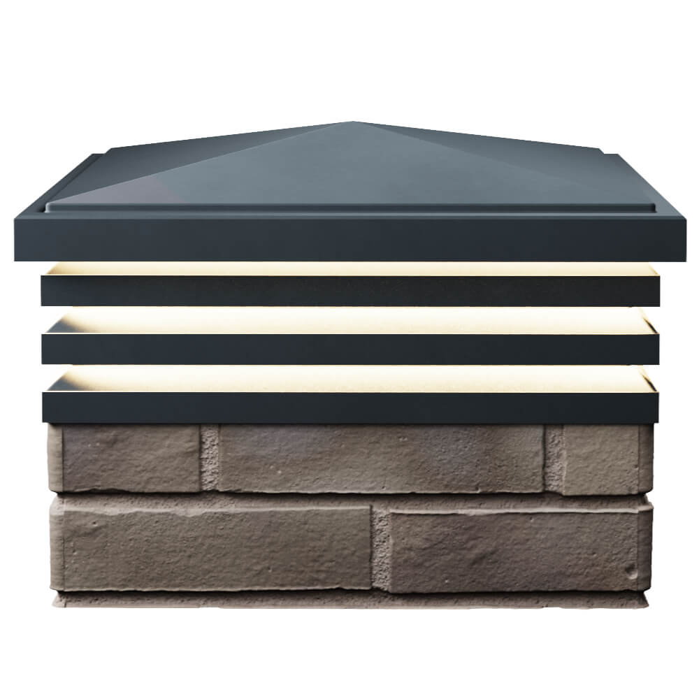 Колпак Zking Бона ХайТек Серый на столб 1.5х1.5 кирпича (385х385мм) с подсветкой в Нижнем Новгороде фото