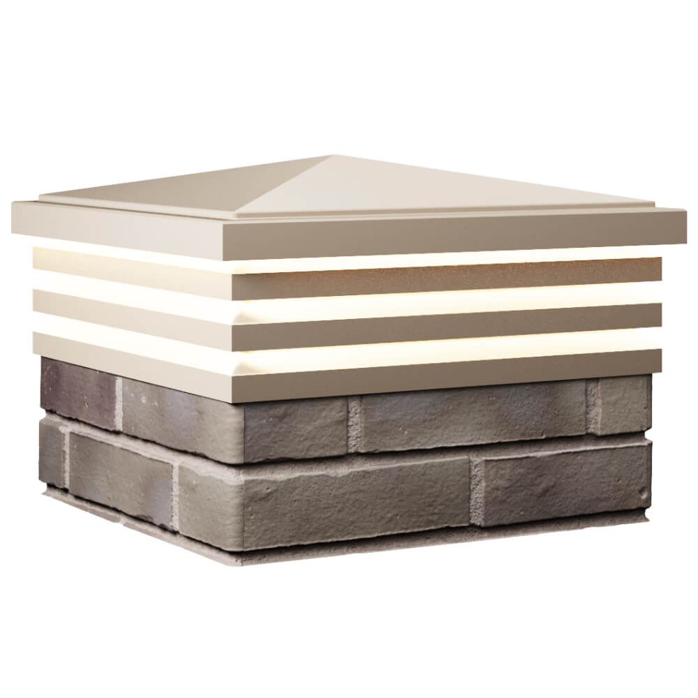 Колпак Zking Бона ХайТек Бежевый на столб 1.5х1.5 кирпича (385х385мм) с подсветкой в Нижнем Новгороде фото