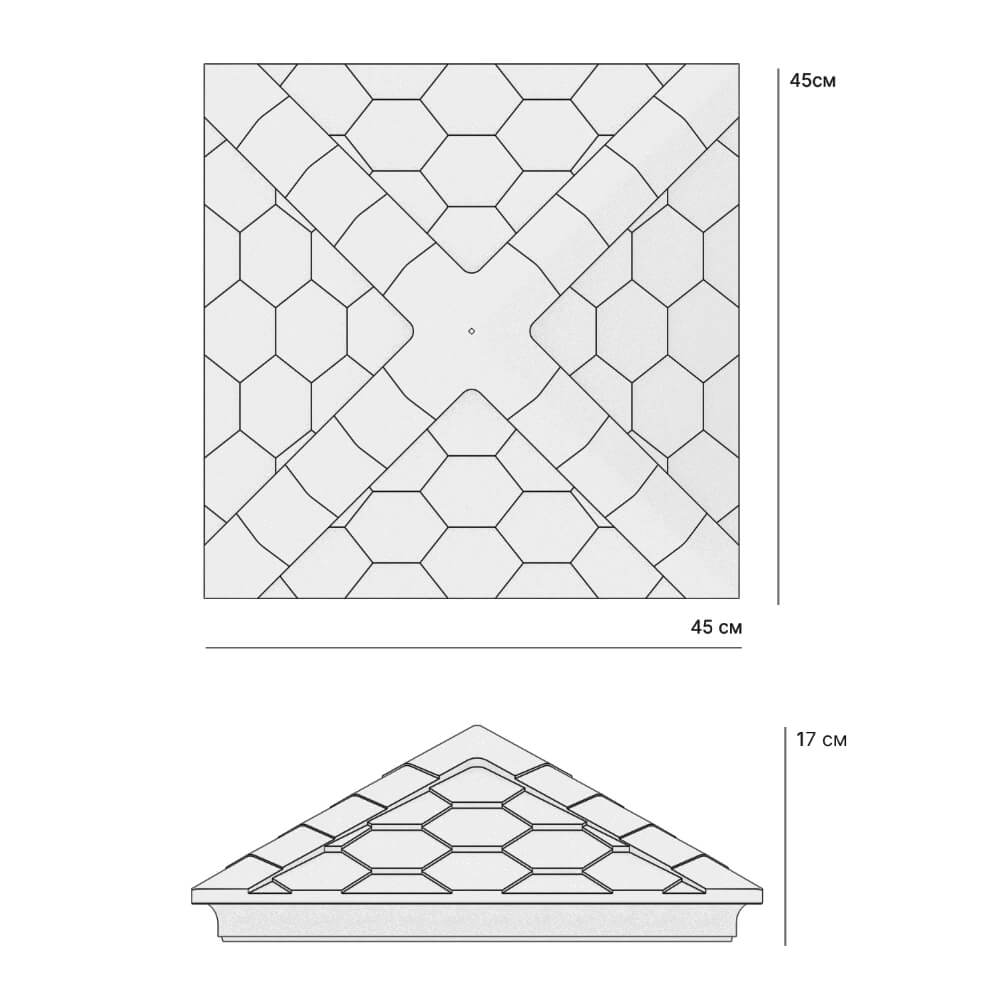 Колпак Zking Эверест Серый на столб 1.5х1.5 кирпича (390х390мм) в Нижнем Новгороде фото