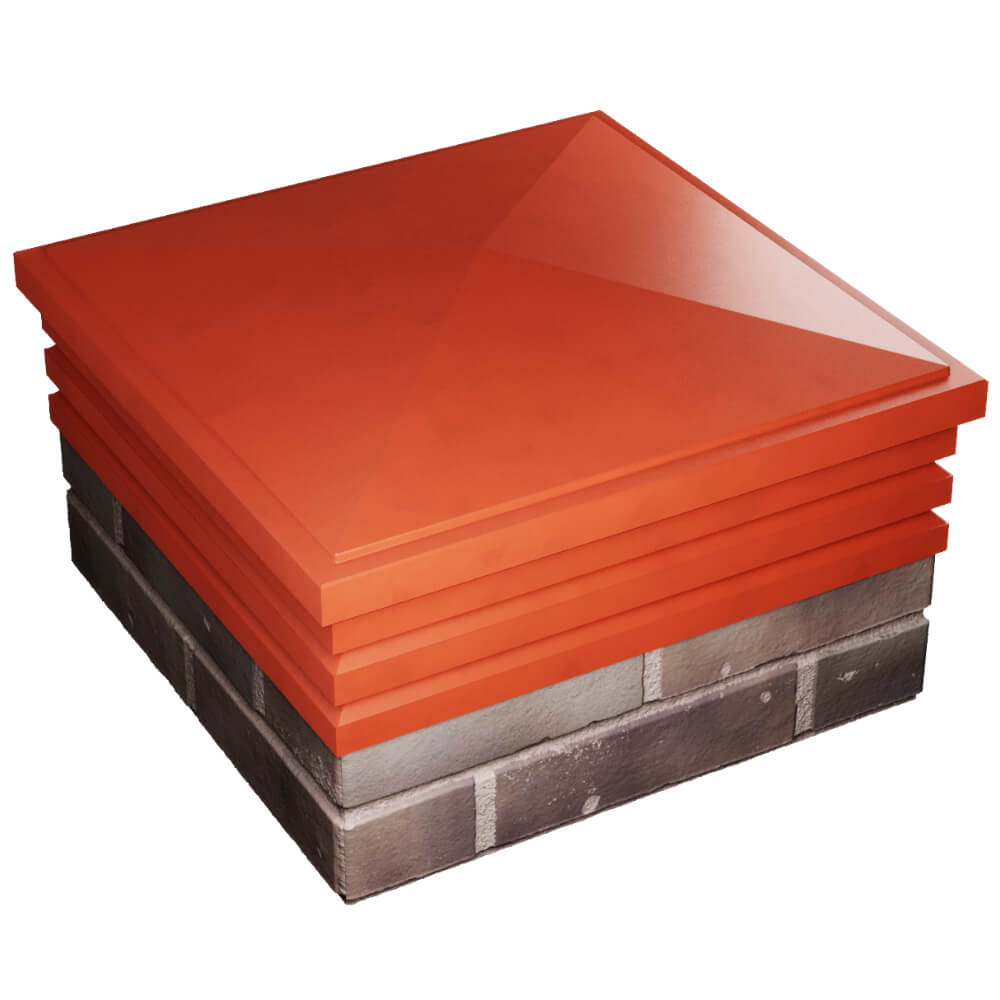 Колпак Zking Бона ХайТек Красный на столб 2х2 кирпича (513х513мм) в Нижнем Новгороде фото