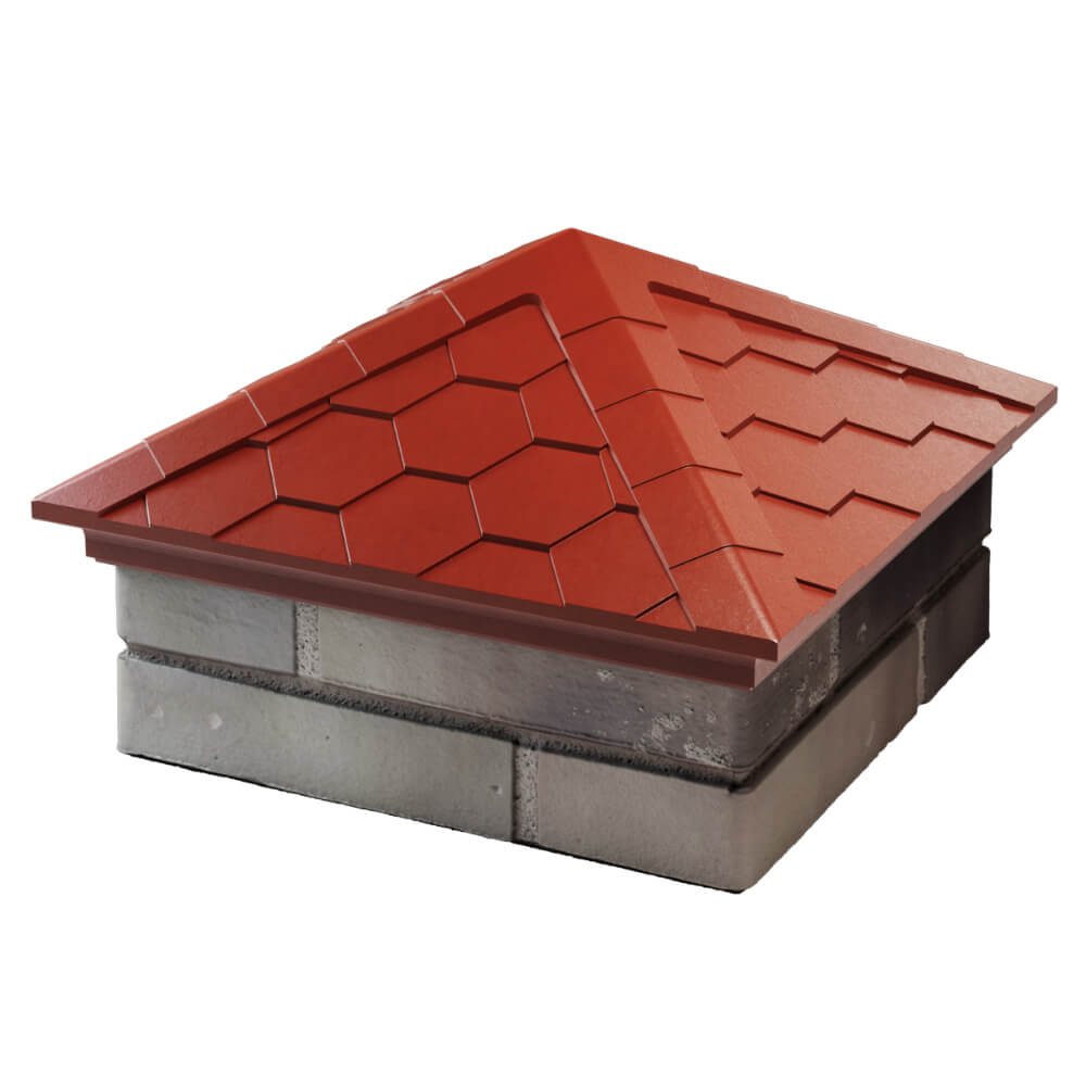 Колпак Zking Эверест Красный на столб 1.5х1.5 кирпича (390х390мм) в Нижнем Новгороде фото