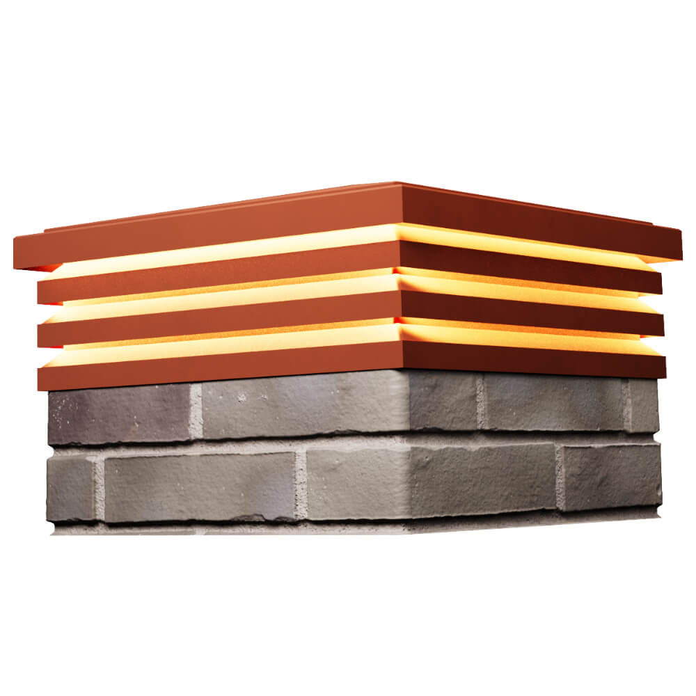 Колпак Zking Бона ХайТек Красный на столб 1.5х1.5 кирпича (385х385мм) с подсветкой в Нижнем Новгороде фото