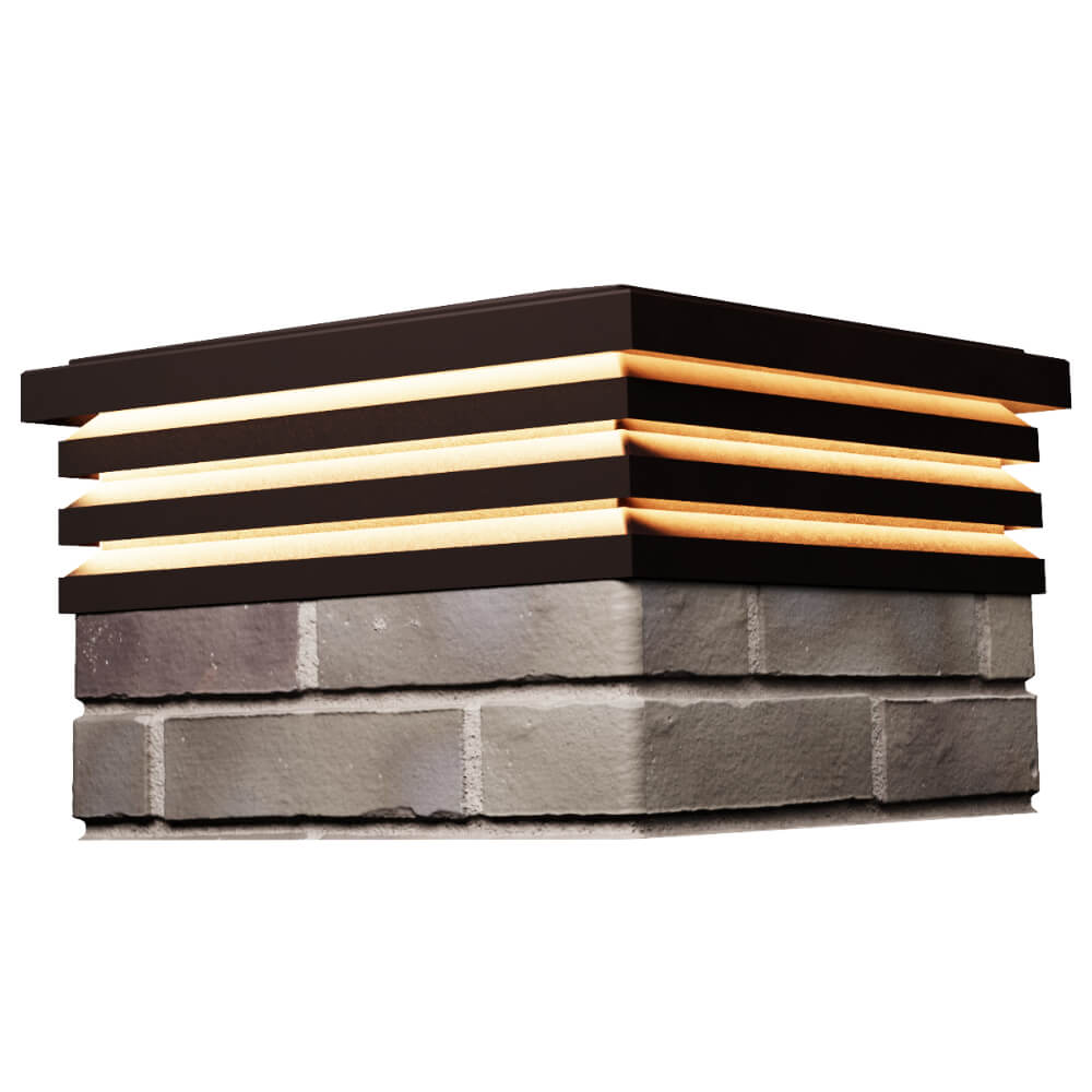 Колпак Zking Бона ХайТек Коричневый на столб 1.5х1.5 кирпича (385х385мм) с подсветкой в Нижнем Новгороде фото