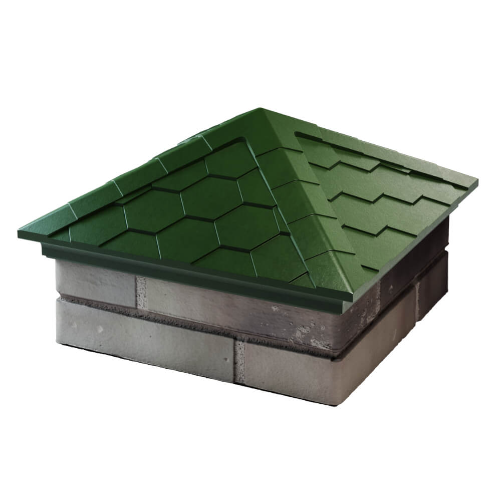 Колпак Zking Эверест Зеленый на столб 1.5х1.5 кирпича (390х390мм) в Нижнем Новгороде фото