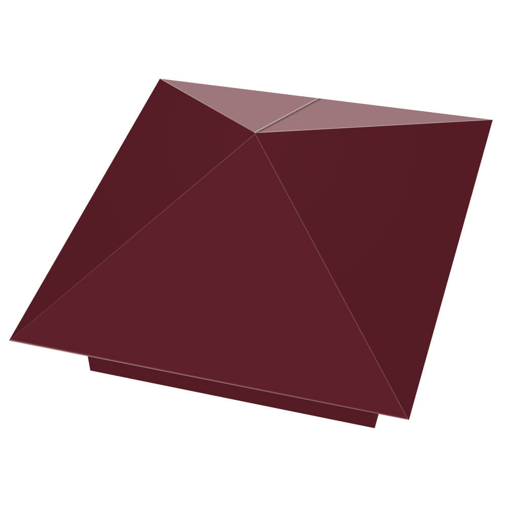 Колпак металлический 390х390мм RAL3005 Красное Вино заборный Нижний Новгород фото