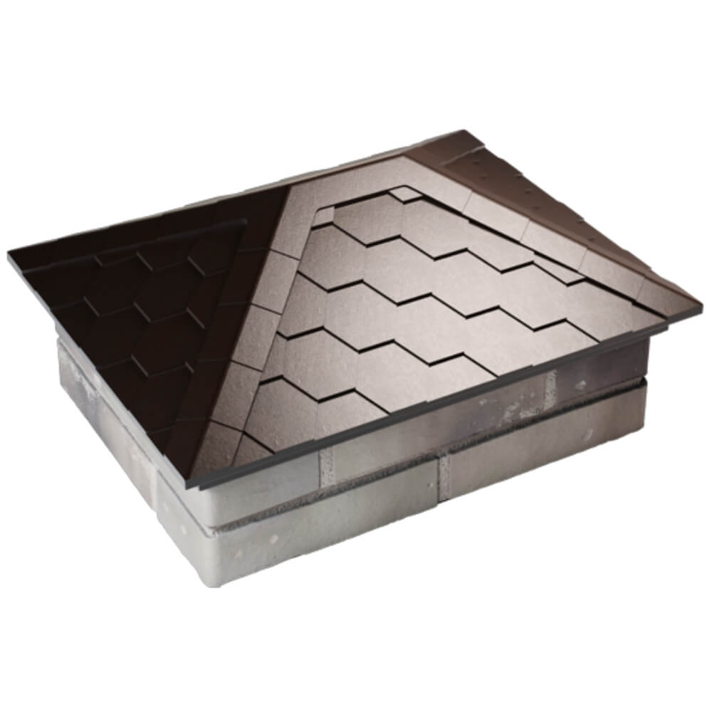 Колпак Zking Эверест Коричневый на столб 2х1.5 кирпича (520х390мм) Нижний Новгород фото