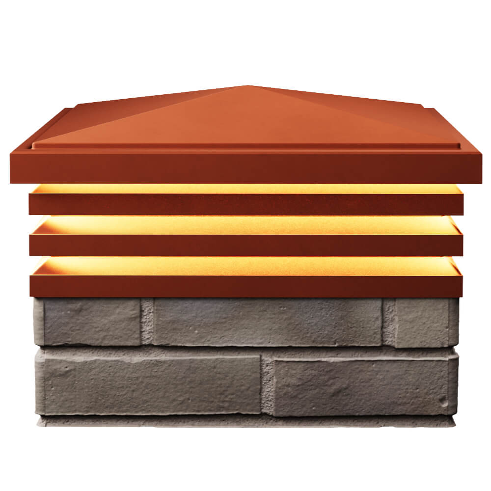 Колпак Zking Бона ХайТек Красный на столб 1.5х1.5 кирпича (385х385мм) с подсветкой в Нижнем Новгороде фото