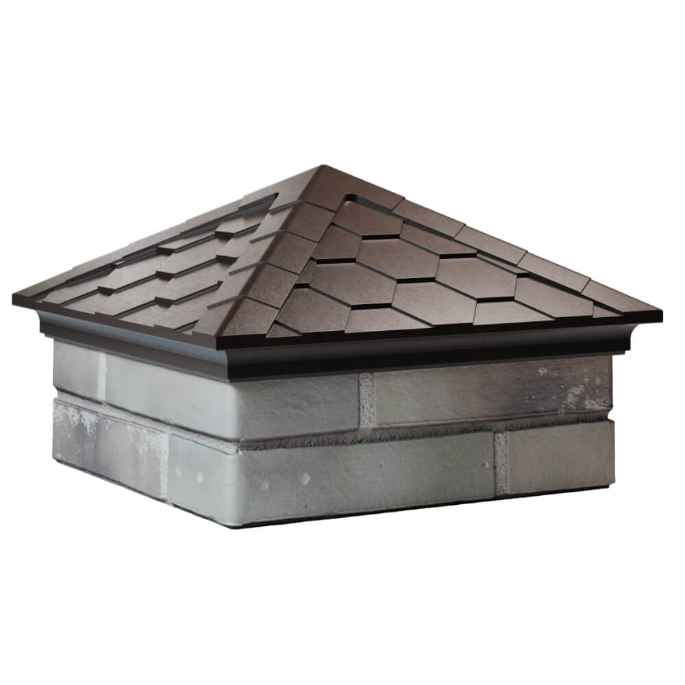 Колпак Zking Эверест Коричневый на столб 1.5х1.5 кирпича (390х390мм) в Нижнем Новгороде фото