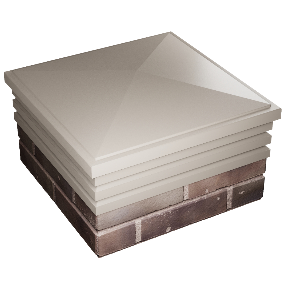 Колпак Zking Бона ХайТек Бежевый на столб 2х2 кирпича (513х513мм) в Нижнем Новгороде фото