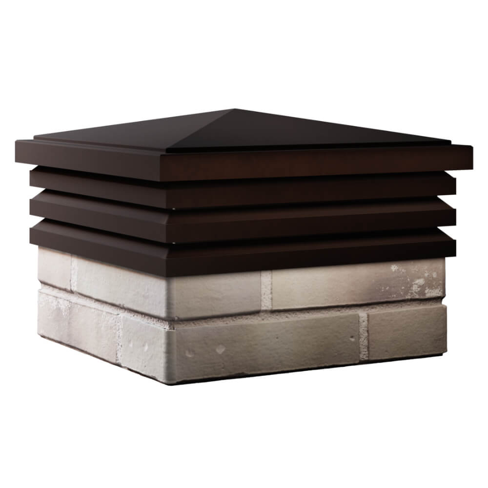 Колпак Zking Бона ХайТек Коричневый на столб 1.5х1.5 кирпича (385х385мм) в Нижнем Новгороде фото